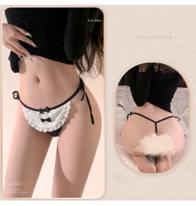 FEE ET MOI - Double Strap Maid Cosplay Panties (White - Black)